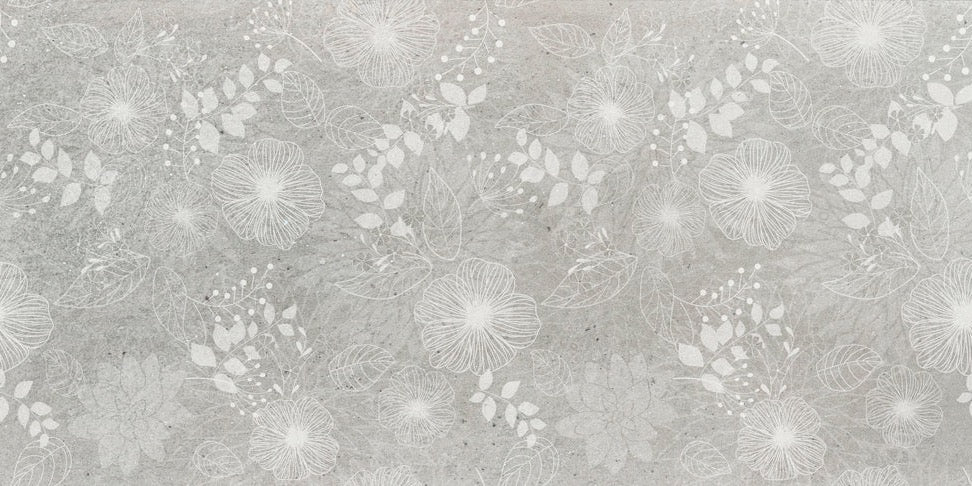 Küchenrückwand - Blumen auf grauem Beton