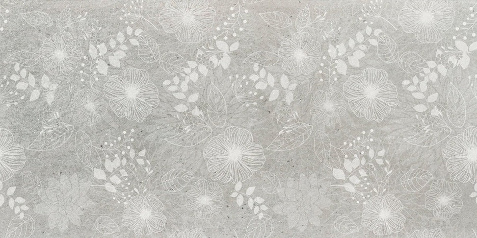 Küchenrückwand - Blumen auf grauem Beton