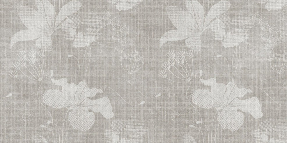 Küchenrückwand - Blumen auf weißem Wandhintergrund