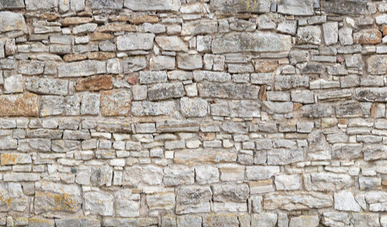 Küchenrückwand - Gräuliche alte Mauer aus groben Steinen