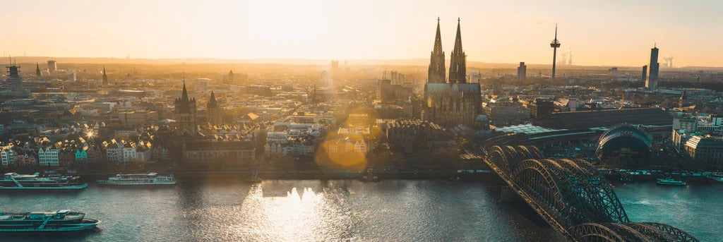 Küchenrückwand - Panoramablick auf Köln bei Sonnenaufgang