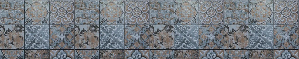 Küchenrückwand - Blau geometrische Mosaik Fliesen