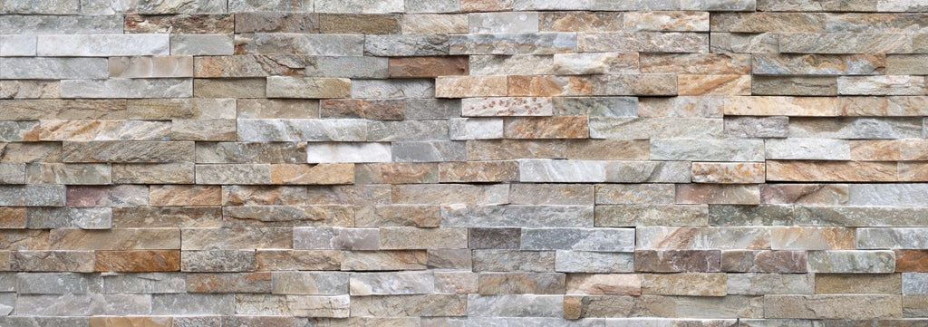 Küchenrückwand - Pastellfarbige Steinmauer