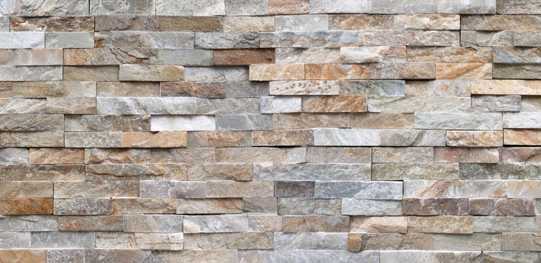 Küchenrückwand - Pastellfarbige Steinmauer