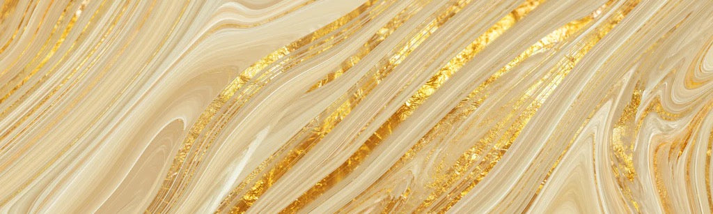 Küchenrückwand - Goldene wellenförmige Marmorierung