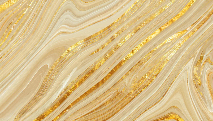 Küchenrückwand - Goldene wellenförmige Marmorierung