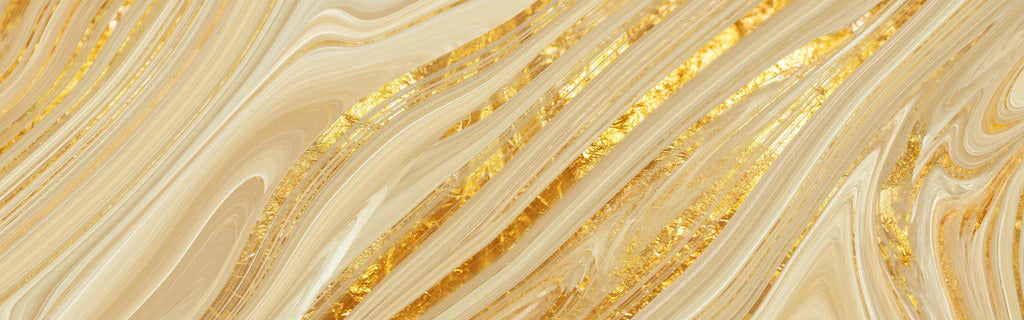 Küchenrückwand - Goldene wellenförmige Marmorierung
