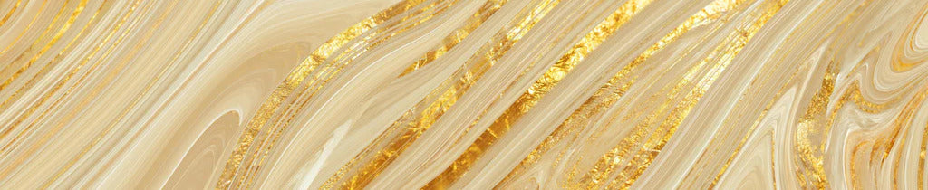 Küchenrückwand - Goldene wellenförmige Marmorierung