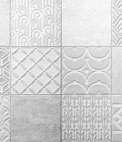 Küchenrückwand - Graues weißes Vintage Mosaikmotiv