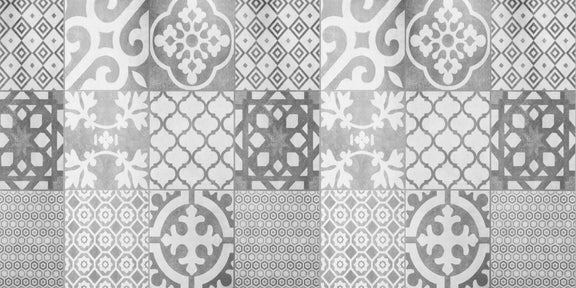 Küchenrückwand - Weiß graue vintage Fliesen