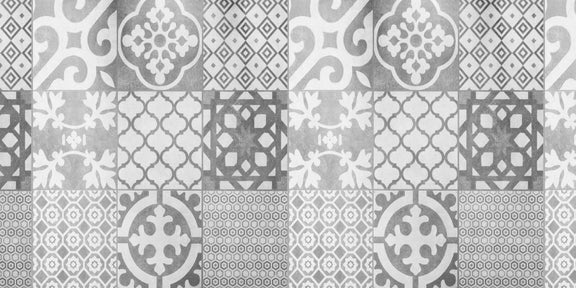 Küchenrückwand - Weiß graue vintage Fliesen