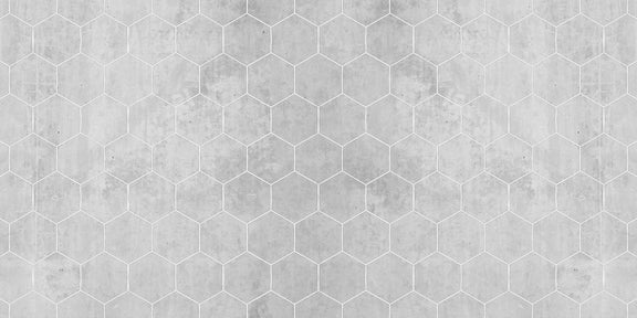 Küchenrückwand - Weiße sechseckige Mustern auf Grauen Hintergrund