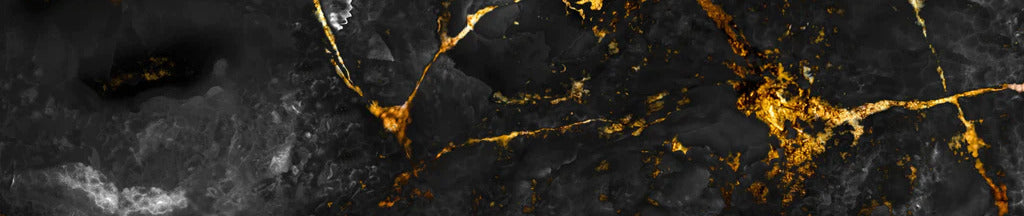 Küchenrückwand - Natürliche schwarze Marmorstruktur mit goldenen Adern