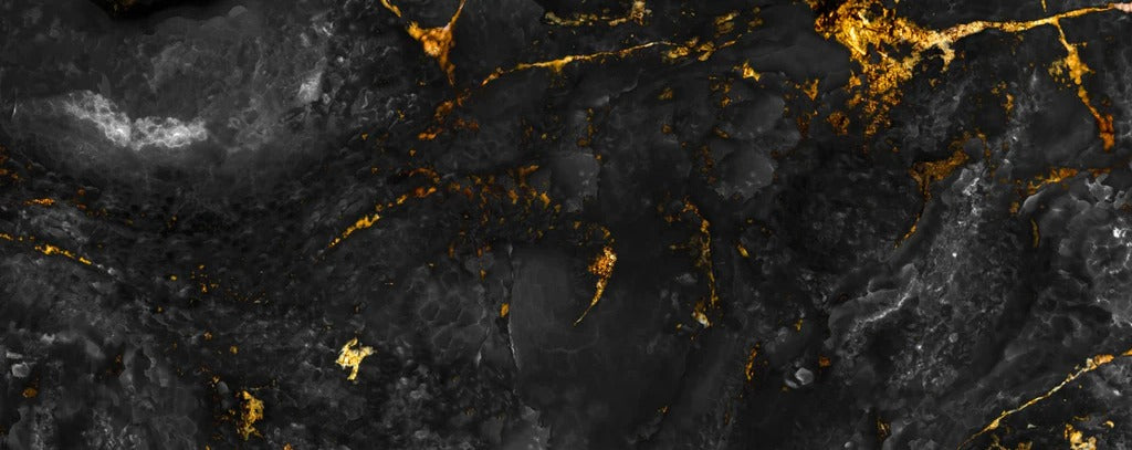 Küchenrückwand - Natürliche schwarze Marmorstruktur mit goldenen Adern