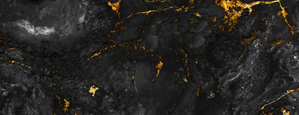 Küchenrückwand - Natürliche schwarze Marmorstruktur mit goldenen Adern