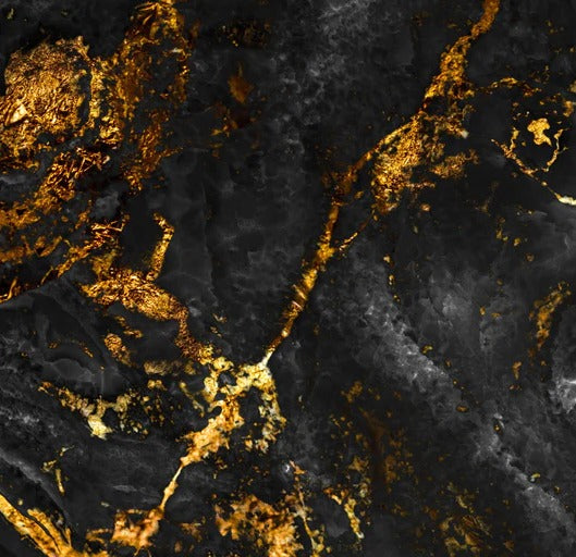 Küchenrückwand - Schwarzer Marmor mit goldenen Adern