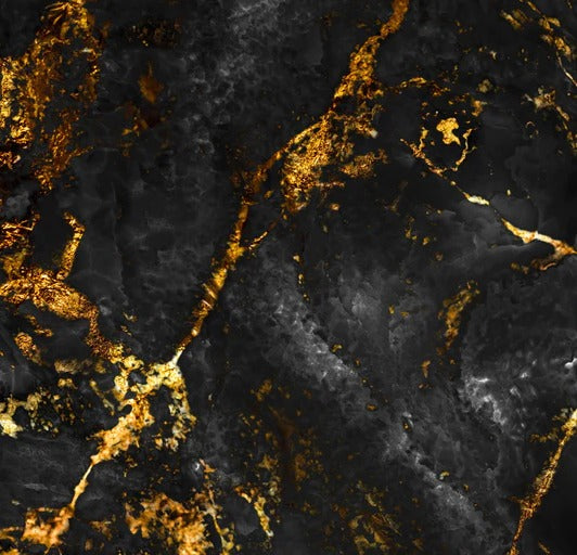 Küchenrückwand - Schwarzer Marmor mit goldenen Adern