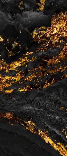 Küchenrückwand - Schwarzer Marmor mit goldenen Adern