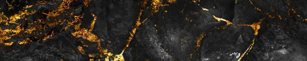 Küchenrückwand - Schwarzer Marmor mit goldenen Adern