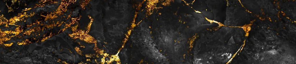 Küchenrückwand - Schwarzer Marmor mit goldenen Adern