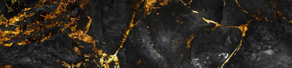Küchenrückwand - Schwarzer Marmor mit goldenen Adern