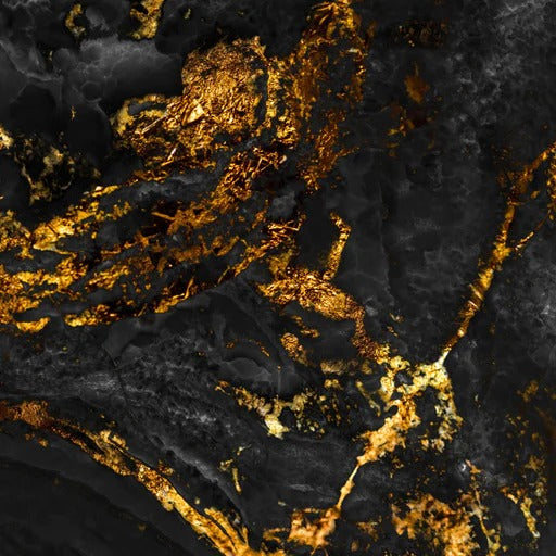 Küchenrückwand - Schwarzer Marmor mit goldenen Adern