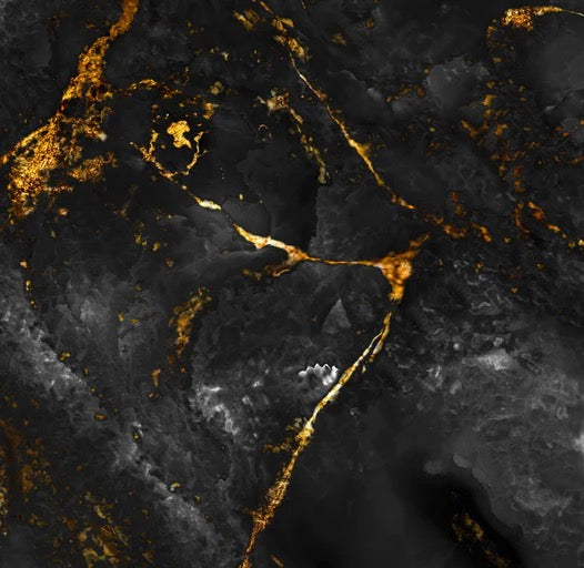 Küchenrückwand - Schwarzer Marmor mit goldenen Adern