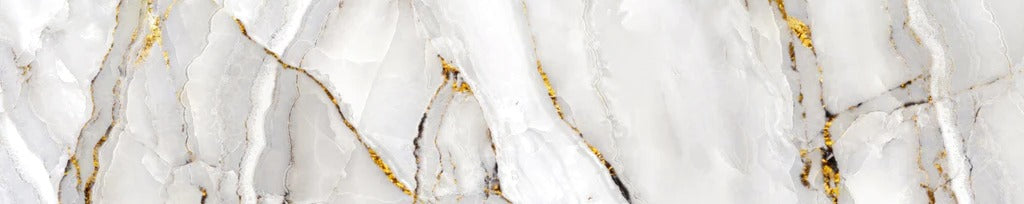 Küchenrückwand - Weißer Statuario-Marmor mit goldene Adern