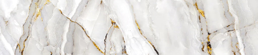 Küchenrückwand - Weißer Statuario-Marmor mit goldene Adern