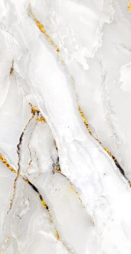 Küchenrückwand - Weißer Statuario-Marmor mit goldene Adern
