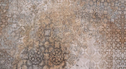 Küchenrückwand - Abgenutzte bräunliche Vintage Tapete