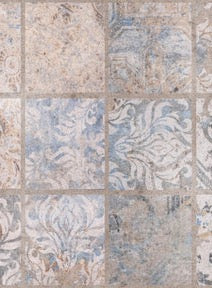 Küchenrückwand - Altes blau-braun Patchwork Motiv