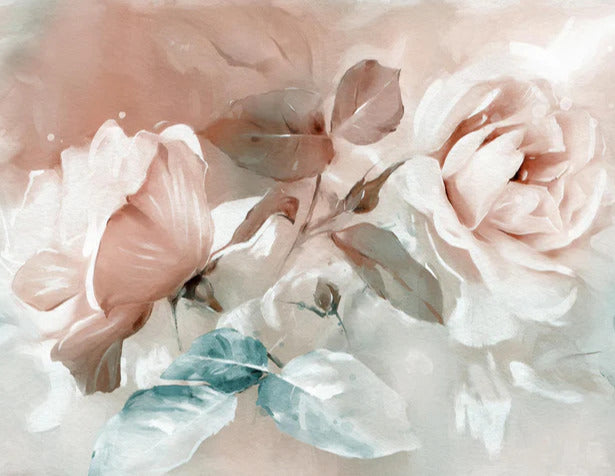 Küchenrückwand - Ölgemälde mit Rose