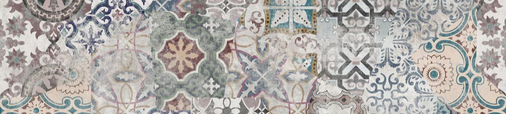 Küchenrückwand - Bunte alte Retro-Wand Fliesen