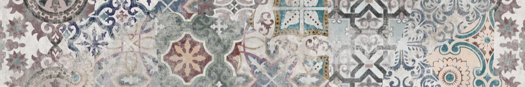 Küchenrückwand - Bunte alte Retro-Wand Fliesen