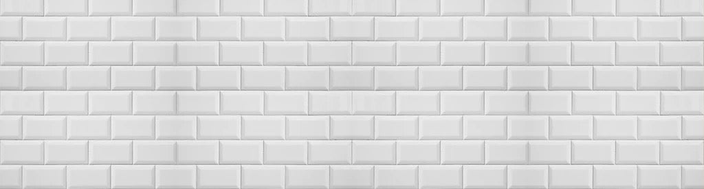 Küchenrückwand - Weiße helle Ziegelfliesen
