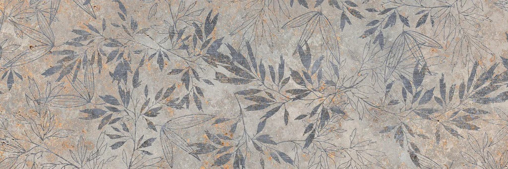 Küchenrückwand - Blumen auf alten weißen Wandhintergrund