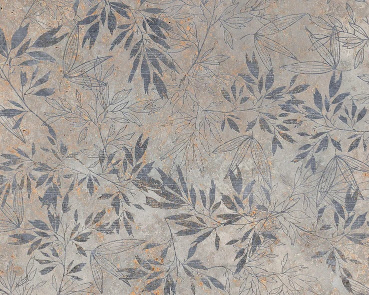 Küchenrückwand - Blumen auf alten weißen Wandhintergrund