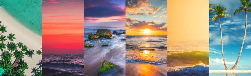 Küchenrückwand - Collage von Sommer Meer und Strand Bilder