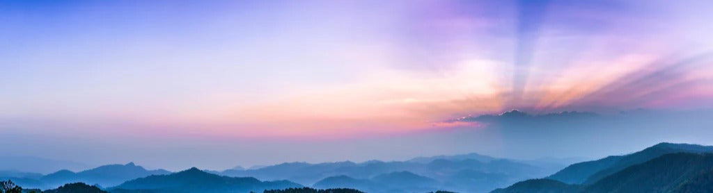 Küchenrückwand - Bergblick mit Sonnenstrahl
