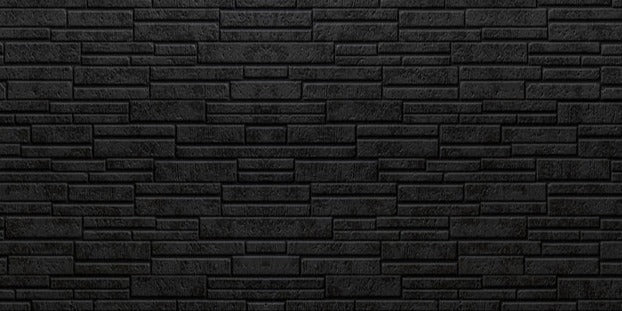 Küchenrückwand - Panorama - Schwarze Steinmauer