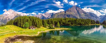 Küchenrückwand - Arnisee mit Schweizer Alpen
