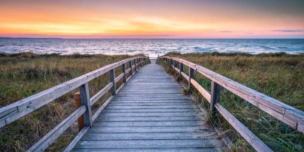 Küchenrückwand - Holzsteg am Strand