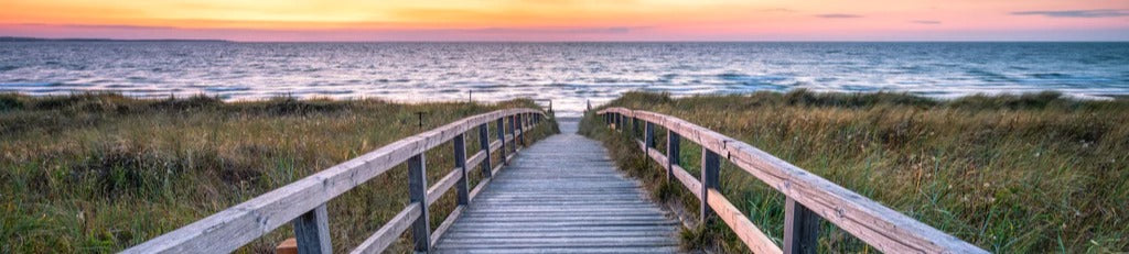 Küchenrückwand - Holzsteg am Strand