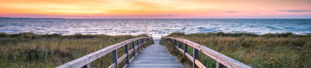Küchenrückwand - Holzsteg am Strand
