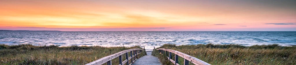 Küchenrückwand - Holzsteg am Strand