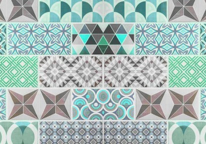 Spritzschutz - Geometrisches Vintage Mosaik