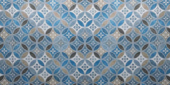 Spritzschutz - Blau Vintage Mosaik - Fliesen