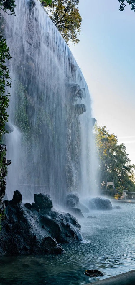 Duschrückwand - Der Wasserfall Cascade Du Casteu in Castel Hill