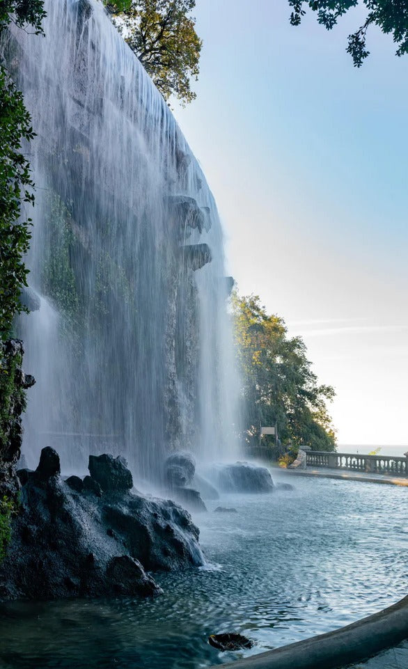 Duschrückwand - Der Wasserfall Cascade Du Casteu in Castel Hill